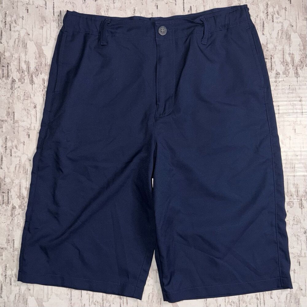 Under Armour Boys XL Navy Performance Golf Shorts Flat Front Stretch